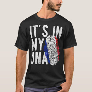 Funny it's in my DNA France flag Fingerprint T-Shirt
