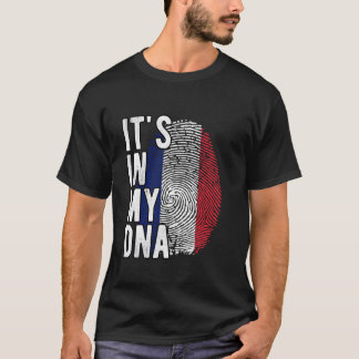 Funny it's in my DNA France flag Fingerprint T-Shirt
