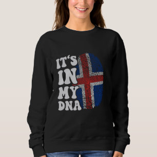 Funny it's in my DNA Iceland flag Fingerprint Sweatshirt