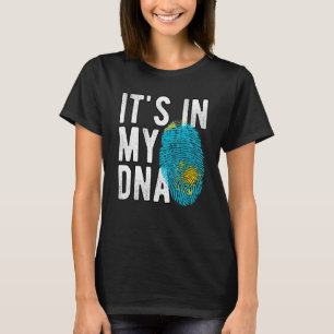 Funny it's in my DNA Kazakhstan flag Fingerprint T-Shirt