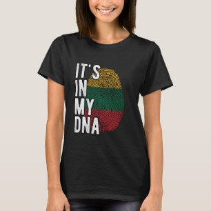 Funny it's in my DNA Lithuania flag Fingerprint T-Shirt
