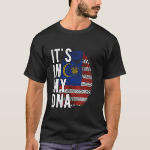 Funny it's in my DNA Malaysia flag Fingerprint T-Shirt