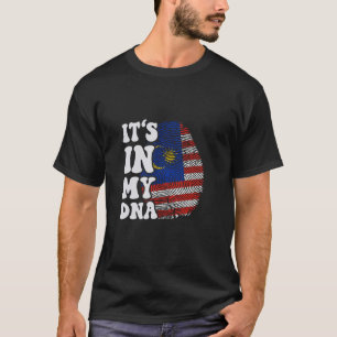 Funny it's in my DNA Malaysia flag Fingerprint T-Shirt