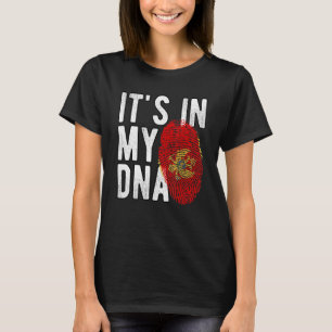 Funny it's in my DNA Montenegro flag Fingerprint T-Shirt
