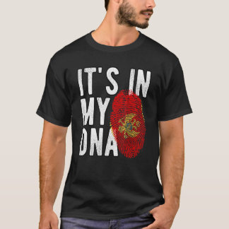 Funny it's in my DNA Montenegro flag Fingerprint T-Shirt
