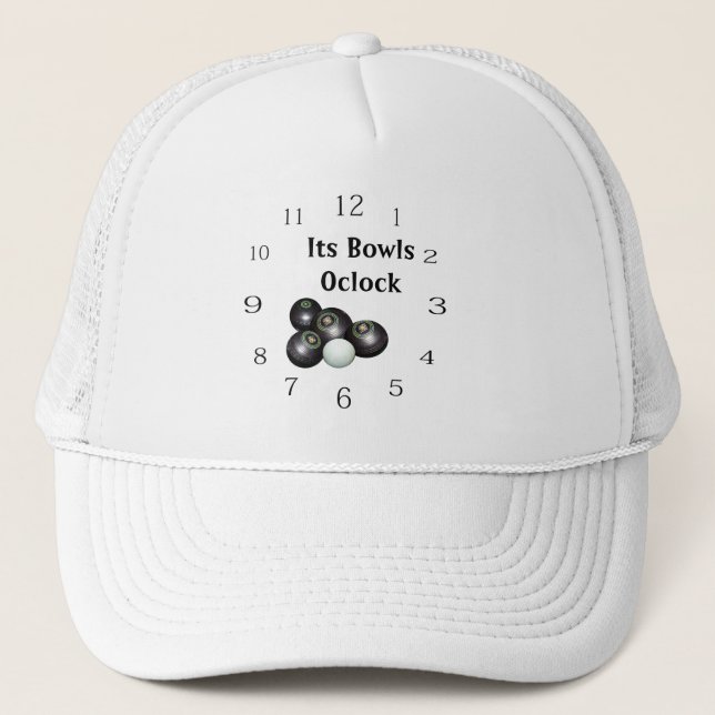 Funny Its Lawn Bowls Oclock, Trucker Hat (Front)