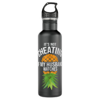 Funny It's Not Cheating If My Husband Watches Gift 710 Ml Water Bottle