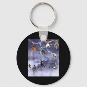 Funny Its Raining Cats And Dogs Keychain