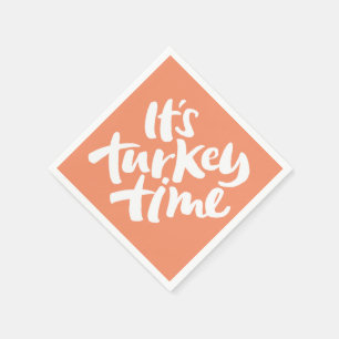 Funny - It's Turkey Time Thanksgiving Dinner Napkin
