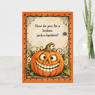 Funny Jack O Lantern Halloween Joke Card