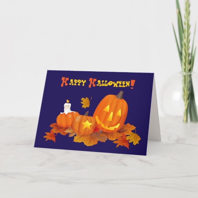 Funny Jack O'Lanterns Halloween Card (Front)
