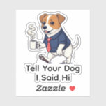Funny Jack Russell Terrier Business Suit Coffee<br><div class="desc">Celebrate your love for dogs and humor with this unique ** Jack Russell Terrier ** sticker. This design tells the story of the "working dog" with a twist, featuring a sophisticated pup ready to tackle the day with a tie and a hot cup of coffee. It’s special because it combines...</div>