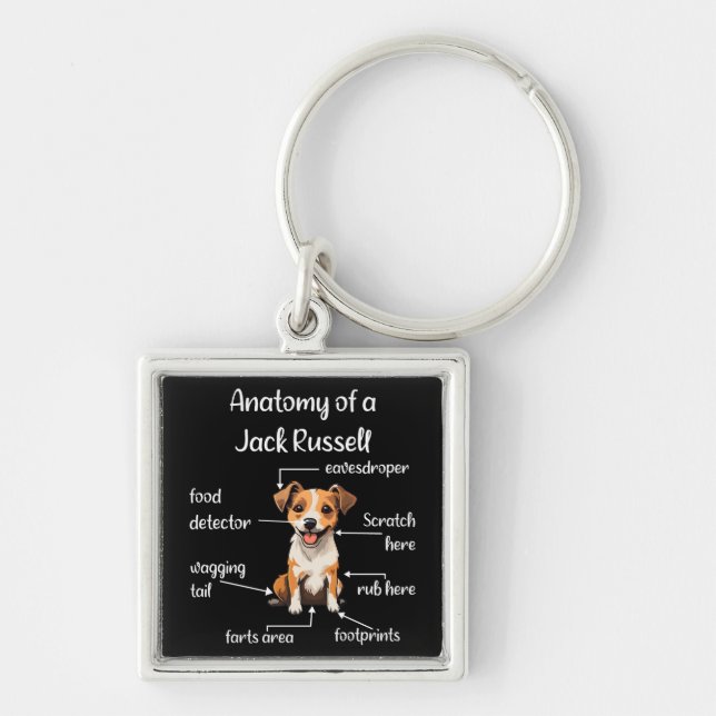 Funny Jack Russell Terrier Dog Keychain (Front)