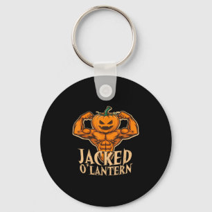 Funny Jacked Halloween Pumpkin Workout Motivation Keychain
