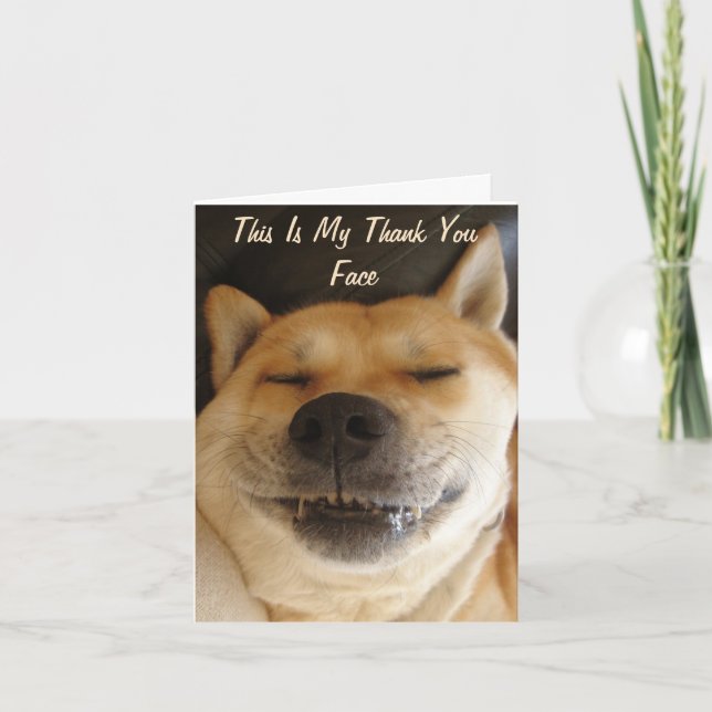 funny Japanese akita with cute smile thank you (Front)