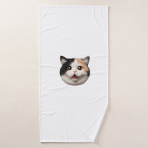Funny Japanese Bobtail Cat Face Men’s T-Shirt – Qu Bath Towel