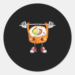 Funny Japanese Food Gym Weightlifting Gift T-Shirt Classic Round Sticker