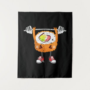 Funny Japanese Food Gym Weightlifting Gift T-Shirt Tapestry