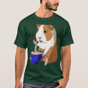 Funny Japanese Kawaii Ramen Noodles Guinea Pig T-Shirt