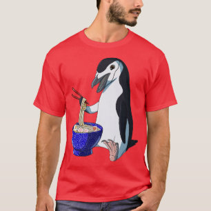 Funny Japanese Kawaii Ramen Noodles Penguin T-Shirt