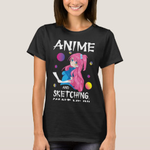 Funny Japanese Manga Otaku Just a Girl Anime Sketc T-Shirt