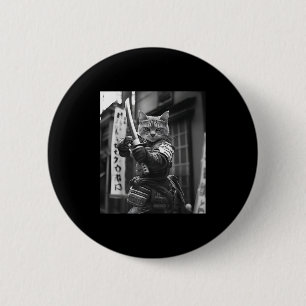 Funny Japanese Samurai Cat Meme Martial Arts Dad G 2 Inch Round Button