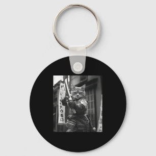 Funny Japanese Samurai Cat Meme Martial Arts Dad G Keychain