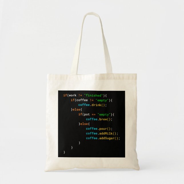 Funny Java Programmer Coffee Coding Gift For Coder Tote Bag (Front)