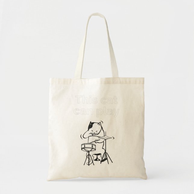 Funny Jazz Cat Drummer  Tote Bag (Front)