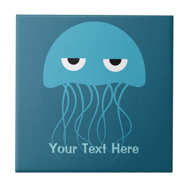 Funny Jellyfish custom ceramic tiles (Front)
