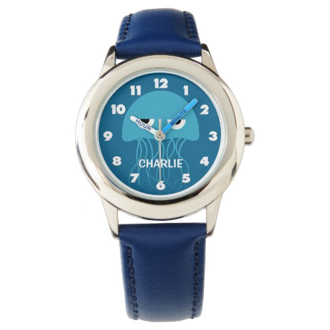 Funny Jellyfish custom monogram watches (Front)