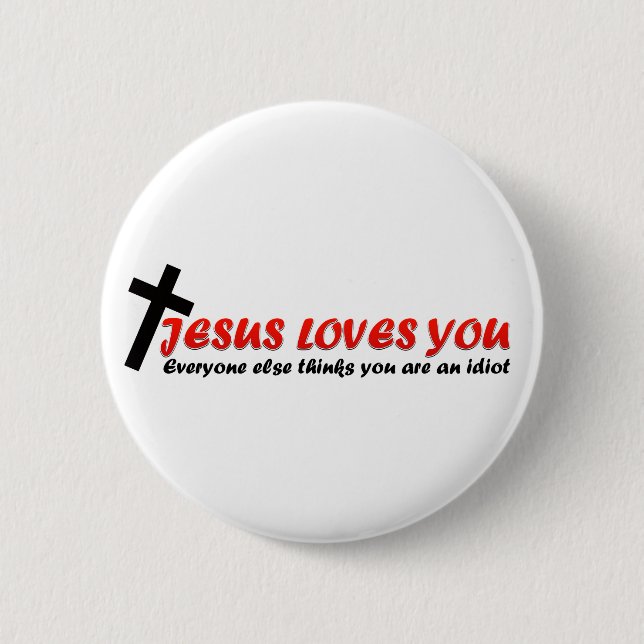 Funny Jesus 2 Inch Round Button (Front)