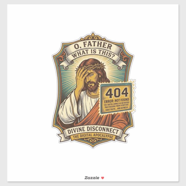 Funny Jesus 404 Error Web Developer Programmer Hum (Sheet)
