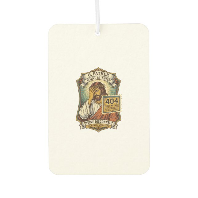 Funny Jesus 404 Error Web Developer Programmer Hum Air Freshener (Front)
