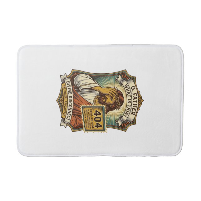 Funny Jesus 404 Error Web Developer Programmer Hum Bath Mat (Front)