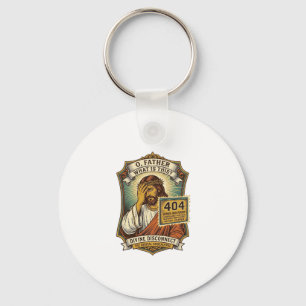 Funny Jesus 404 Error Web Developer Programmer Hum Keychain