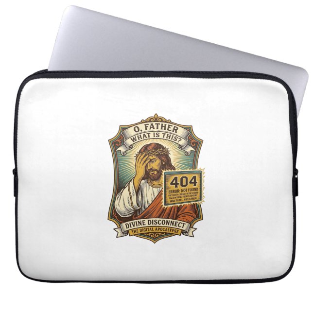 Funny Jesus 404 Error Web Developer Programmer Hum Laptop Sleeve (Front)