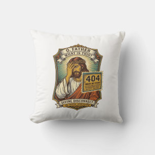 Funny Jesus 404 Error Web Developer Programmer Hum Throw Pillow