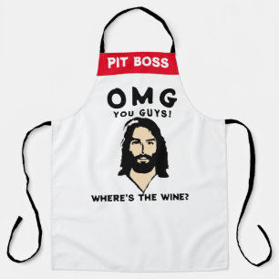 Funny Jesus Apron - Personalized Wine Quote Gift