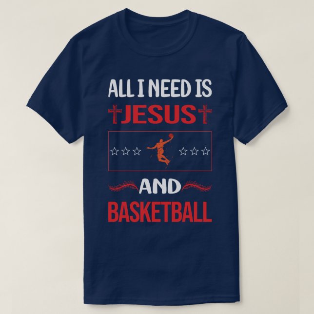 Funny Jesus Basketball  T-Shirt (Design Front)