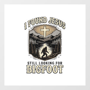 Funny Jesus Bigfoot Vintage Christian Shirt Window Cling