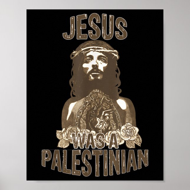 Funny Jesus Christian Palestinian Gift  Poster (Front)