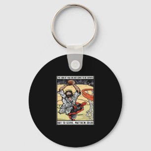 Funny Jesus Christian Playing Sketll Gift For Men Keychain