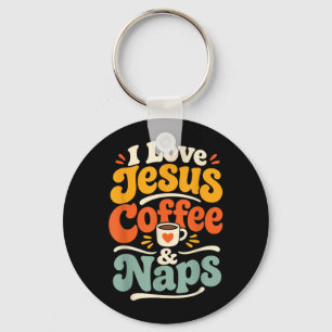 Funny Jesus Coffee Christian Faith Morning Prayer Keychain