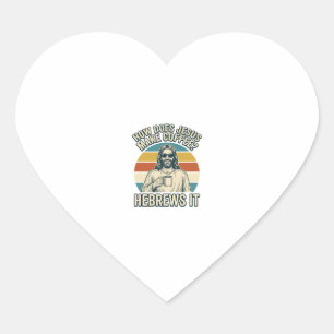 Funny Jesus Coffee Vintage Engraving Shirt Design_ Heart Sticker