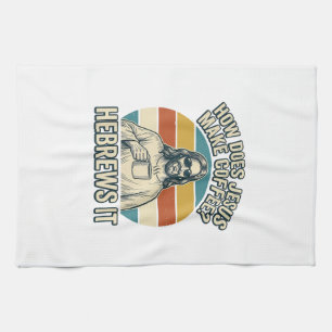 Funny Jesus Coffee Vintage Engraving Shirt Design_ Kitchen Towel