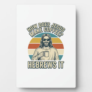 Funny Jesus Coffee Vintage Engraving Shirt Design_ Plaque