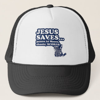 Funny Jesus Hockey Trucker Hat