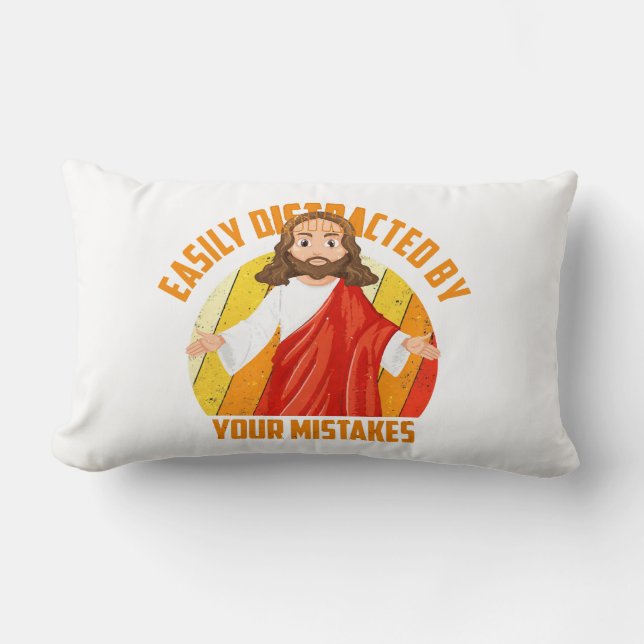 Funny Jesus Lumbar Pillow (Front)