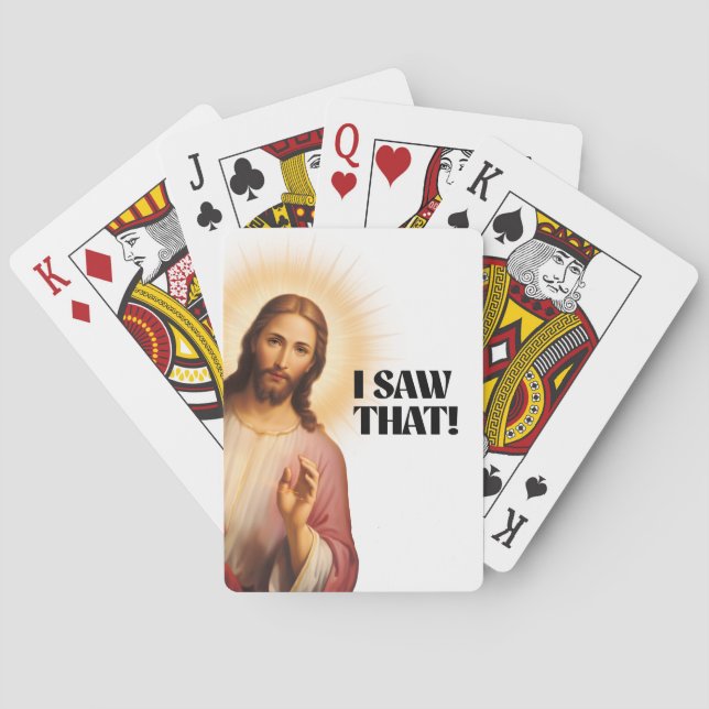 Funny Jesus Meme I Saw That Playing Cards (Back)